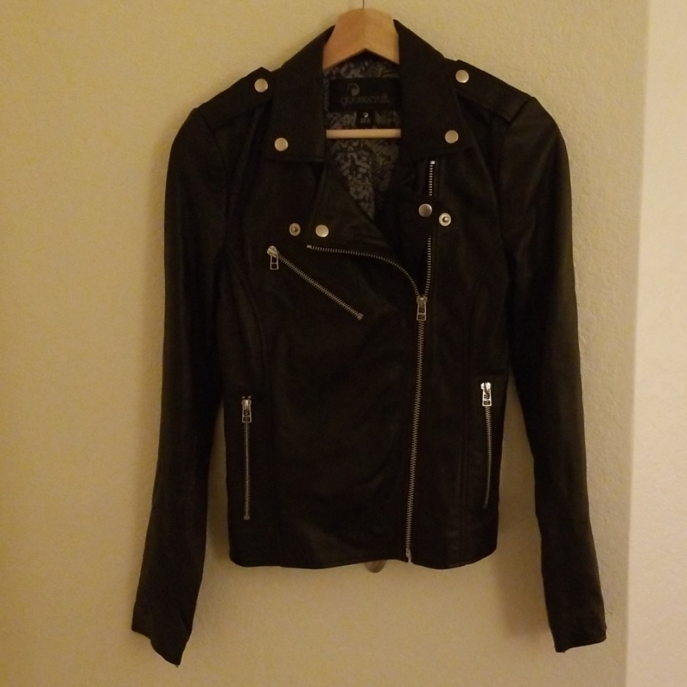  Gooescraft black Leather Jacket Womens Size Small
